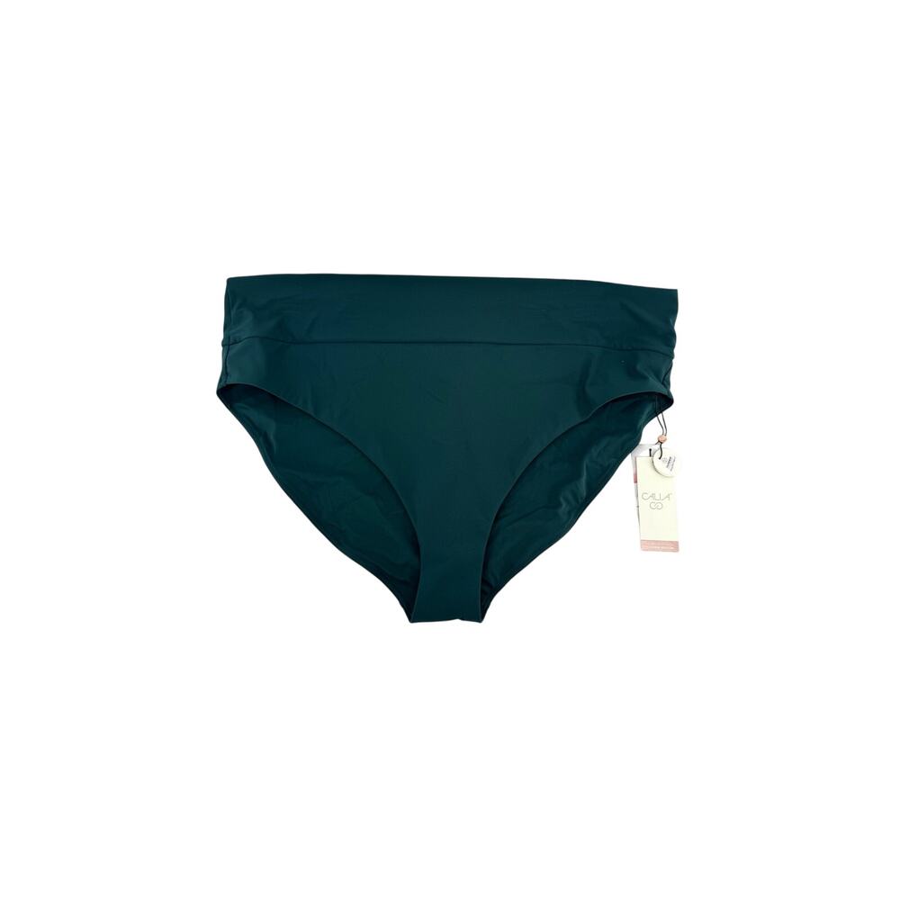 CALIA Women's Wide Banded High Rise Swim Bottoms Sea Green 3X